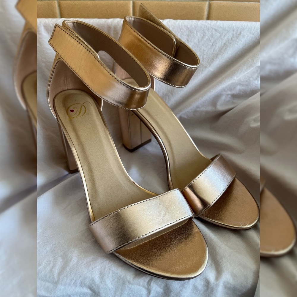 Gold Block Heels